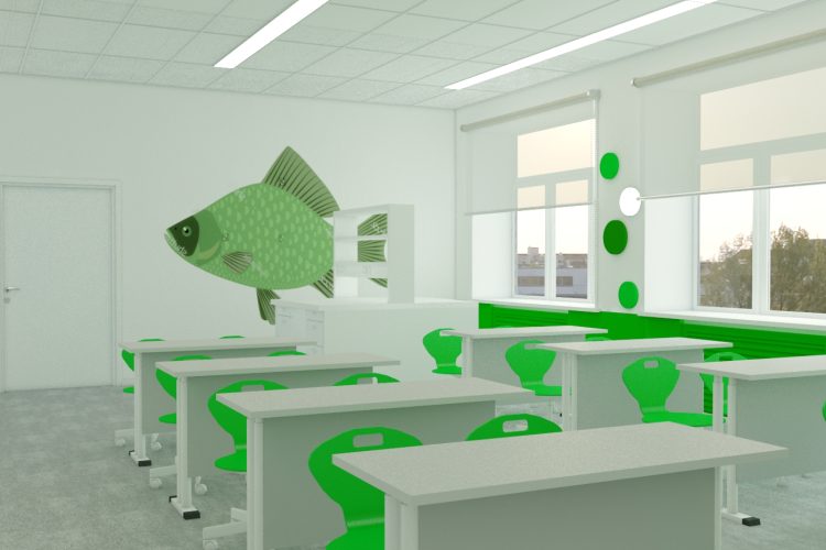 Дизайн интерьера школьных классов в современном стиле